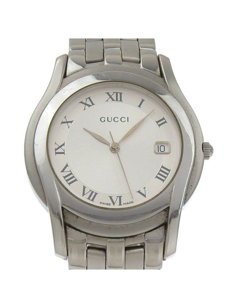 Gucci Stainless Steel Silver Quartz Analog Display Dial Watch